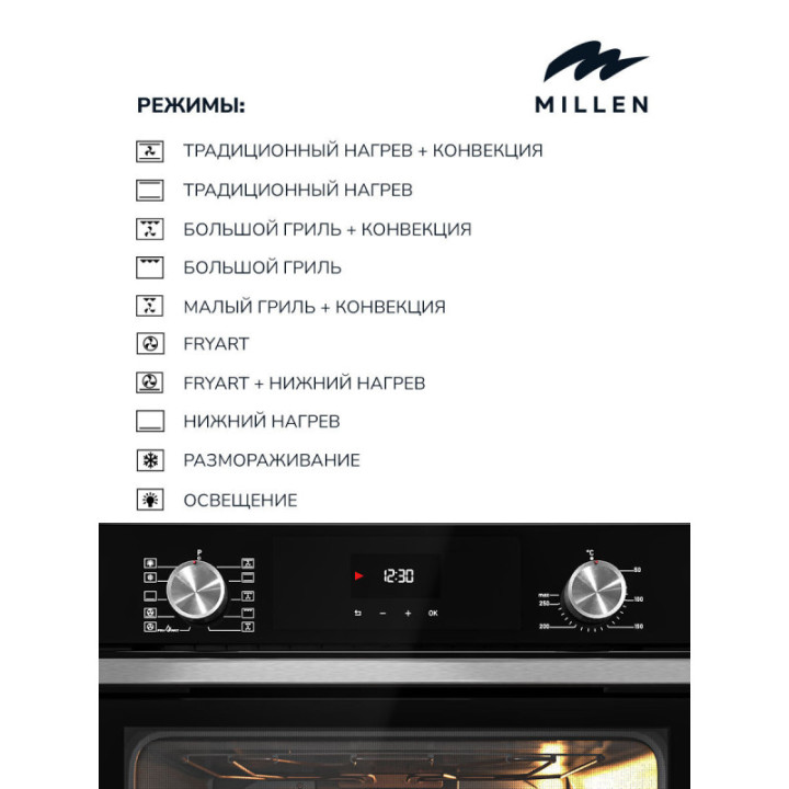 Купить Духовой шкаф Millen MILLEN MEO 6004 BL духовой шкаф