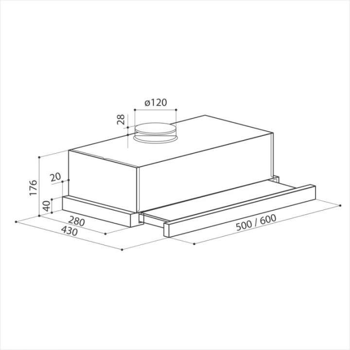 Купить Lex LEX HUBBLE 2M 600 INOX вытяжка |  shop-kmv