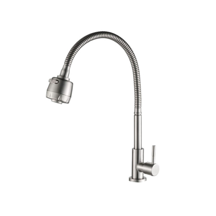 Моно-смеситель для кухни с гибким изливом VALFEX Vela Steel — фото 1