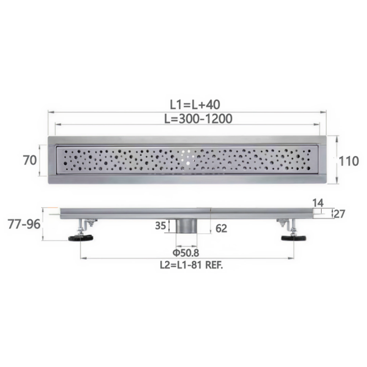 Трап для душа 30 см Savol S-DL03L-30 — фото 2
