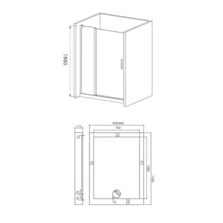 Душевая дверь в нишу Good Door Pandora WTW-140-T-CH 140 х 185 см