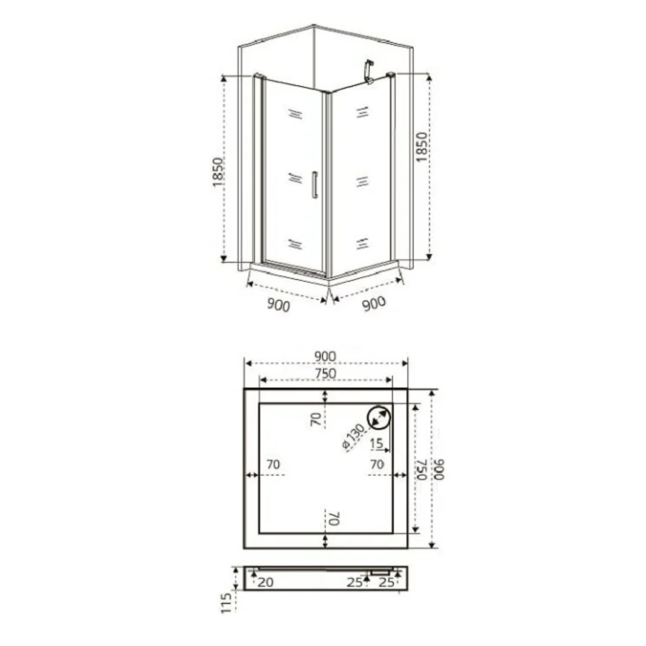 Купить Душевое ограждение Good Door Fantasy CR -90-F-CH, 90 х 90 х 185
