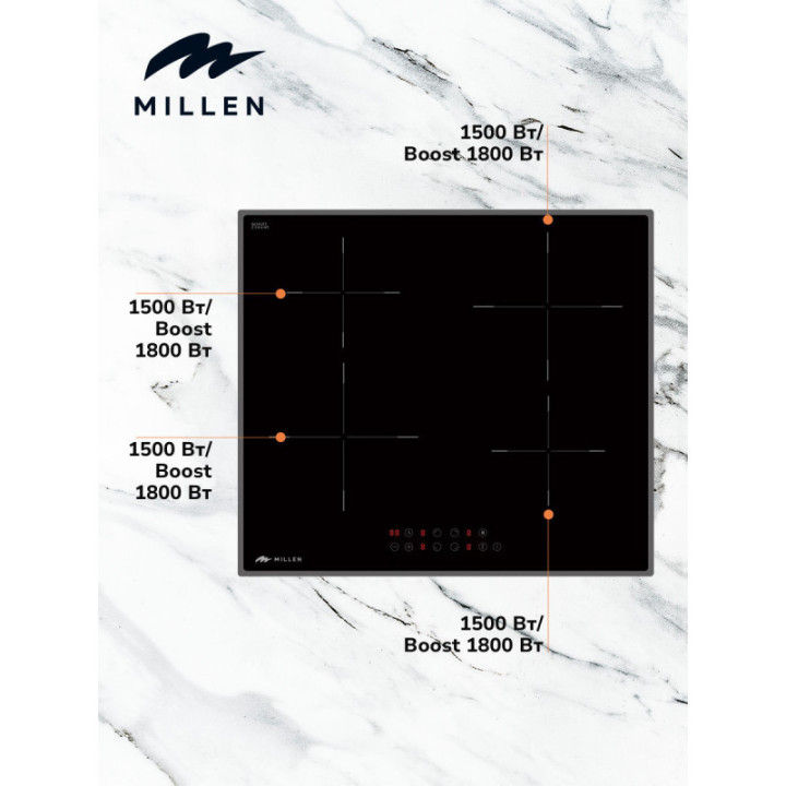 Индукционная варочная панель Millen MIH 601 BL панель индукционная — фото 5