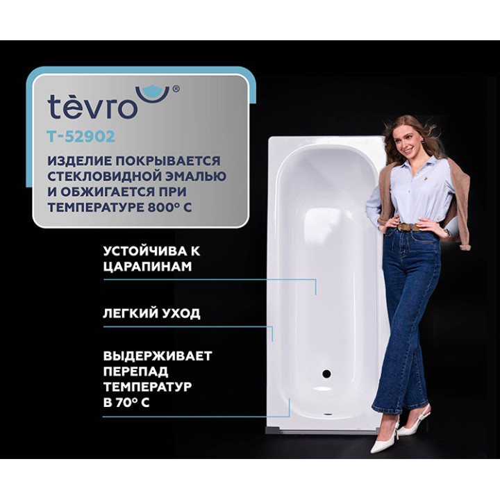 Стальная ванна Tevro Аула 150х70 см купить по выгодной цене