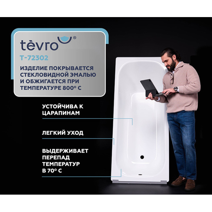 Стальная ванна Tevro Тонда 170х75 см купить по выгодной цене